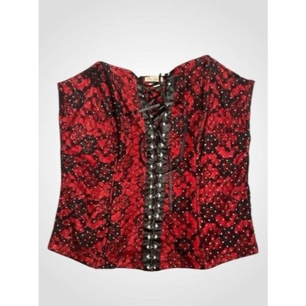 Lia‎ Lee Red/Black Lacing Sexy Lace Corset Women Plus Size 3X